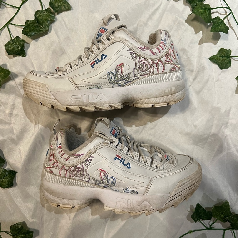 Fila Floral Disruptor 2 White Shoes Women’s Size 6